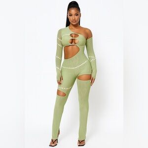 Poster Girl Jinx Jumpsuit Sativa Green One Size Fits Most NEW